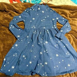 Hanna Andersson Night Sky Star Print Long Sleeve Dress – Size 130 (8)